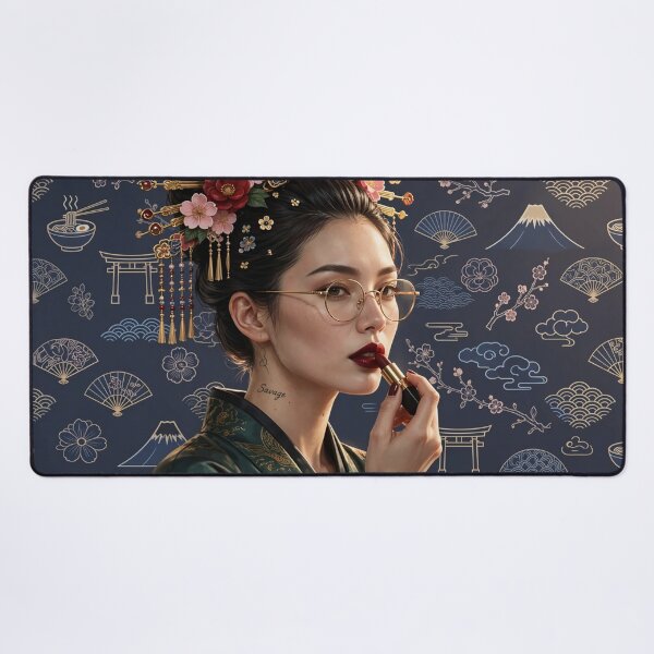 Item preview, Modern Japanese Geisha & Mount Fuji designed and sold by LenNo9881.