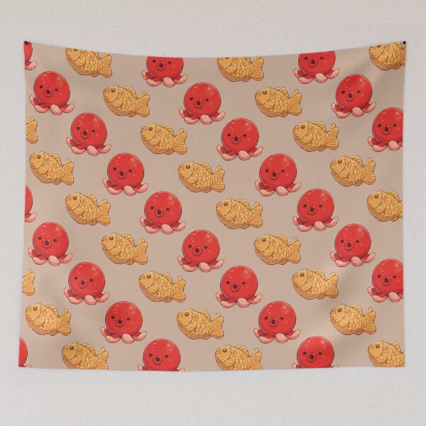 Item preview, Cute Octopus and Taiyaki Japanese Food Pattern 1 designed and sold by SimplePoDesign.