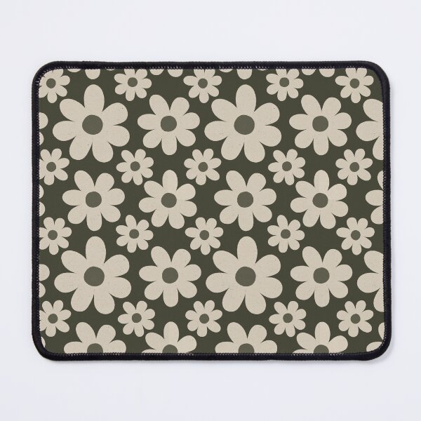 Item preview, Retro Daisy Floral Pattern | Vintage 70s Groovy Flowers | Botanical Dark Moss Green Daisy Floral Pattern | Retro Spring Floral Aesthetic | Minimalist Muddy Olive Daisy Flowers designed and sold by VivaFy.