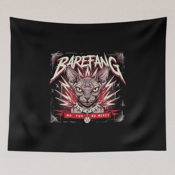Item preview, Barefang Sphynx Cat Pentagram Spiked Collar Graphic designed and sold by Enea Kelo.