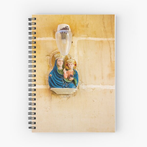 Item preview, Madonna And Child Wall Plaque With Lamp On A Weathered Stone Church Wall designed and sold by Nmallia.