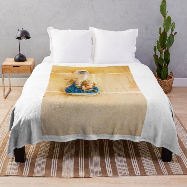 Item preview, Madonna And Child Wall Plaque With Lamp On A Weathered Stone Church Wall designed and sold by Nmallia.