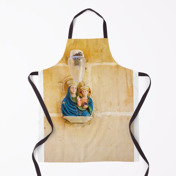 Item preview, Madonna And Child Wall Plaque With Lamp On A Weathered Stone Church Wall designed and sold by Nmallia.