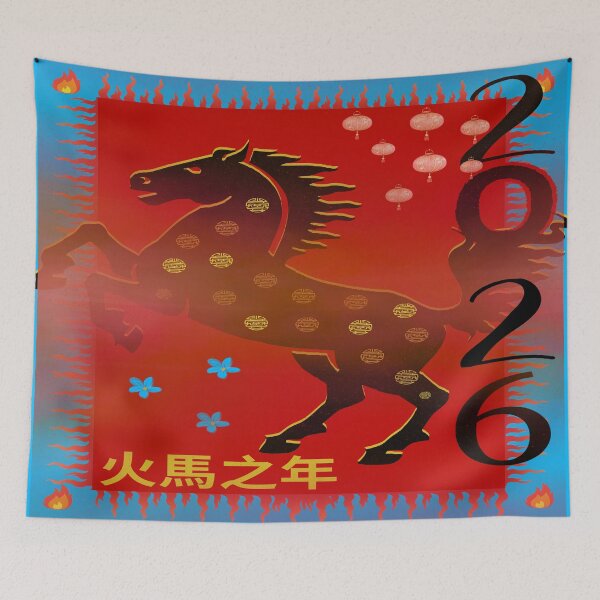 Item preview, ChineseNewYear Year Of The Fire Horse 26 Blue Traditional  designed and sold by MariahDaGoatedPrincess.