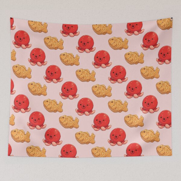 Item preview, Cute Octopus and Taiyaki Japanese Food Pattern 3 designed and sold by SimplePoDesign.