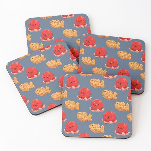 Item preview, Cute Octopus and Taiyaki Japanese Food Pattern 4 designed and sold by SimplePoDesign.