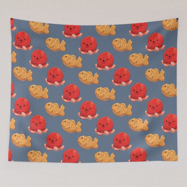 Item preview, Cute Octopus and Taiyaki Japanese Food Pattern 4 designed and sold by SimplePoDesign.
