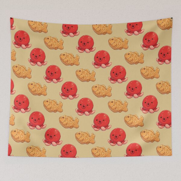 Item preview, Cute Octopus and Taiyaki Japanese Food Pattern 5 designed and sold by SimplePoDesign.