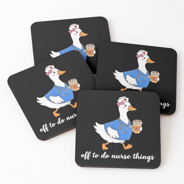 Item preview, Off To Do Nurse Things – Cute Goose Nurse Coffee Floral Design designed and sold by NinigFox.