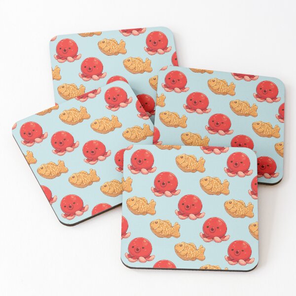 Item preview, Cute Octopus and Taiyaki Japanese Food Pattern 7 designed and sold by SimplePoDesign.