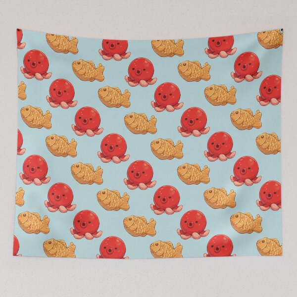 Item preview, Cute Octopus and Taiyaki Japanese Food Pattern 7 designed and sold by SimplePoDesign.