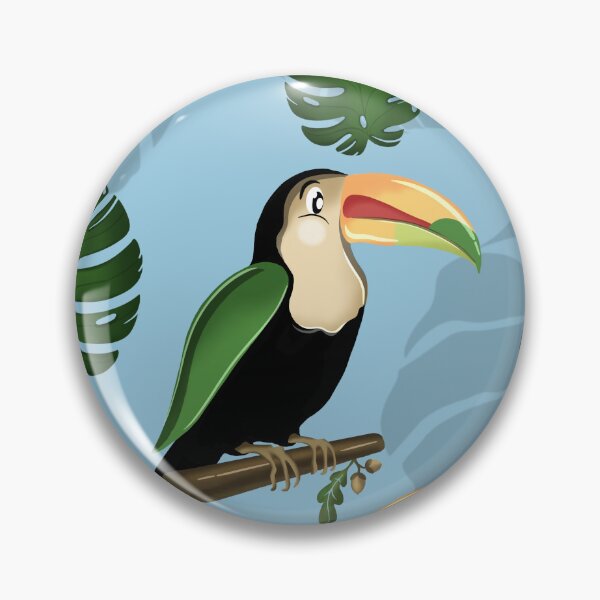 Item preview, Tropical Toucan & Monstera Pattern - Exotic Light Blue Jungle Botanical designed and sold by Fiorart Studio .
