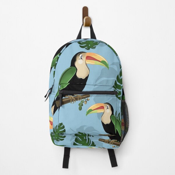 Item preview, Tropical Toucan & Monstera Pattern - Exotic Light Blue Jungle Botanical designed and sold by Fiorart Studio .