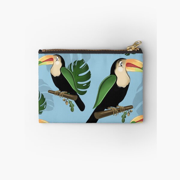 Item preview, Tropical Toucan & Monstera Pattern - Exotic Light Blue Jungle Botanical designed and sold by Fiorart Studio .