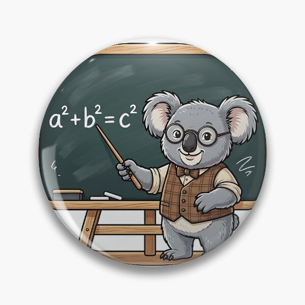 Item preview, Cute Koala Math Teacher Pythagorean Theorem Chalkboard designed and sold by Wild-way Art.