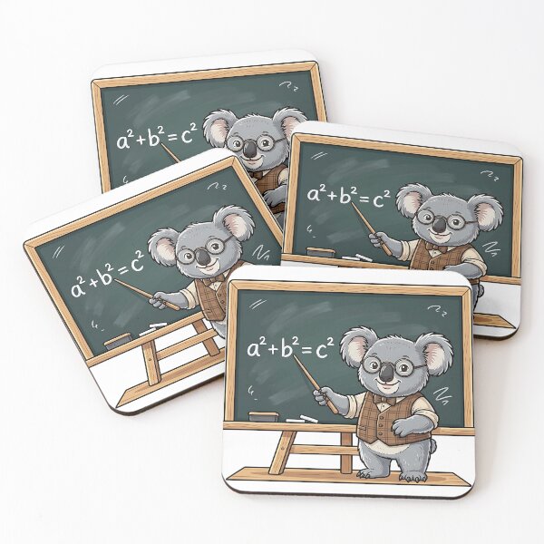 Item preview, Cute Koala Math Teacher Pythagorean Theorem Chalkboard designed and sold by Wild-way Art.