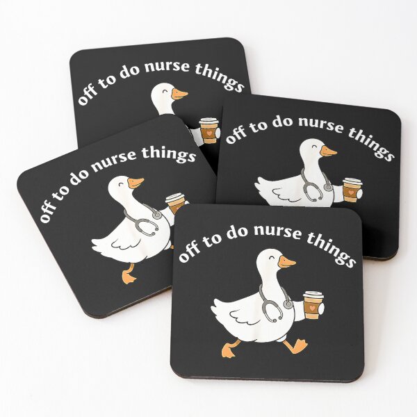 Item preview, Off To Do Nurse Things – Cute Goose Nurse Coffee Floral Design designed and sold by NinigFox.