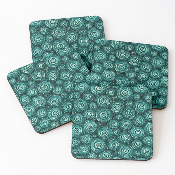 Item preview, Deep Teal Concentric Swirls Abstract designed and sold by Piotrek0001.