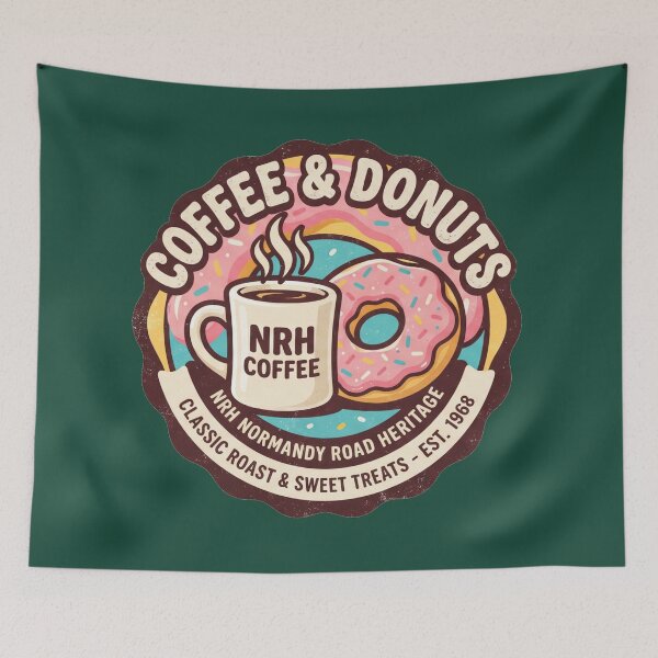 Item preview, Vintage Coffee And Donuts Retro Diner Sign designed and sold by Normandy Road Heritage.