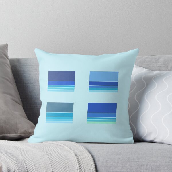 Item preview, Retro Ocean Coastal Stripes Summer Vibes Blues x 4 Rectangles designed and sold by Beachy.