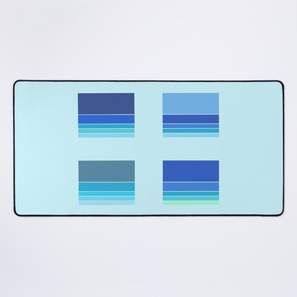 Item preview, Retro Ocean Coastal Stripes Summer Vibes Blues x 4 Rectangles designed and sold by Beachy.