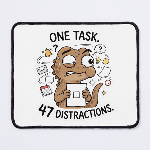 Item preview, One Task 47 Distractions Funny Work Humor designed and sold by CreativeArtisanPrints Shop.