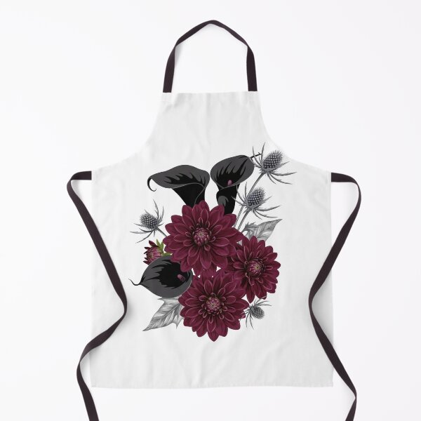 Item preview, Gothic Burgundy Dahlia and Thistle Dark Floral Art designed and sold by Dzblack.
