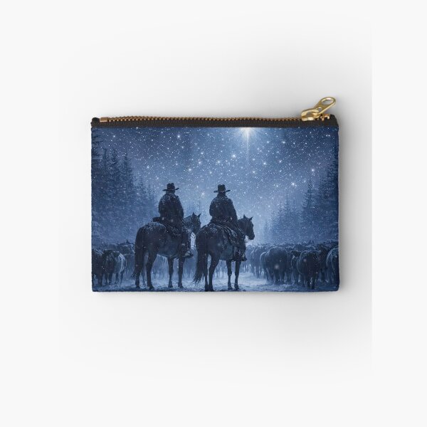 Item preview, Christmas Cowboys Under Starry Winter Sky Cattle Drive designed and sold by Stephanie Laird.