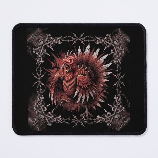 Item preview, Demonic Turkey Barbed Wire Skull Border Deathcore Art designed and sold by Enea Kelo.