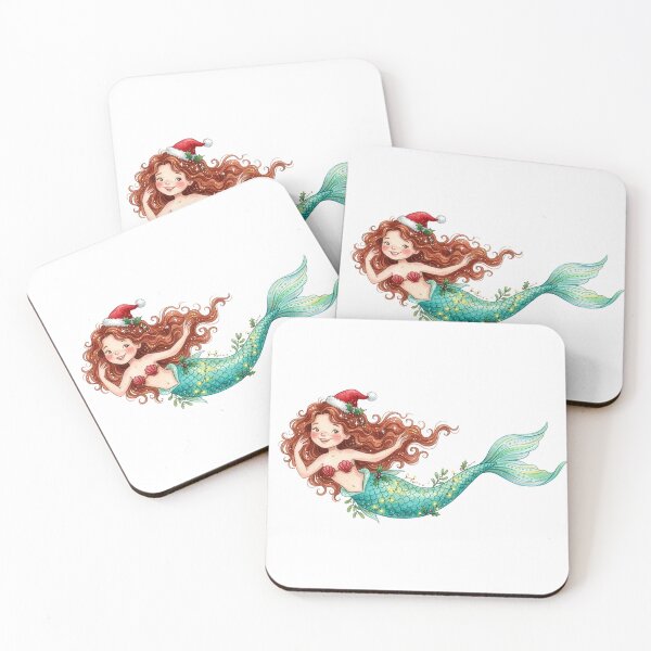 Item preview, Red Haired Christmas Mermaid Fairy Lights designed and sold by Rutvain.