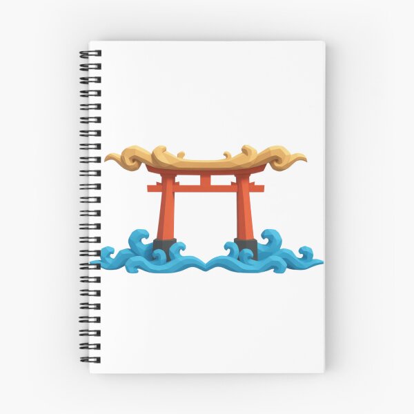 Item preview, Japanese torii gate on geometric waves designed and sold by AKRAMlogo.