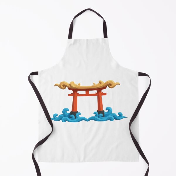 Item preview, Japanese torii gate on geometric waves designed and sold by AKRAMlogo.