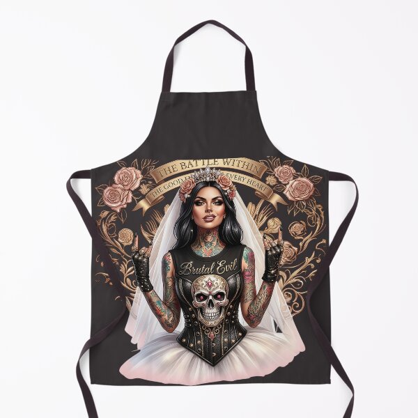 Item preview, Brutal Rocker Bride Skull Tattoo designed and sold by Voodoo Store Paranormal Collections.