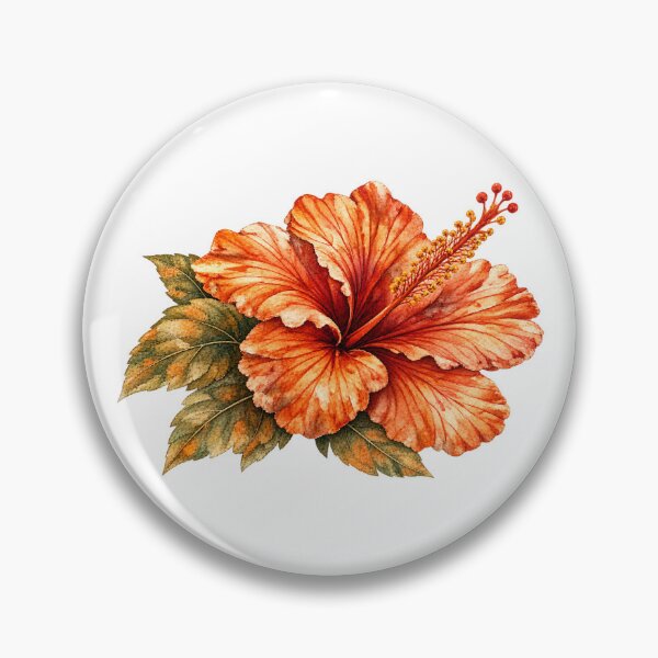 Item preview, Rustic Orange Hibiscus | Earthy Autumn Watercolor designed and sold by IamNolmo.