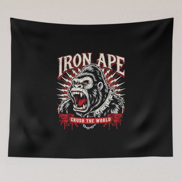 Item preview, Iron Ape Albino Gorilla Spiked Collar Deathcore Graphic designed and sold by Enea Kelo.