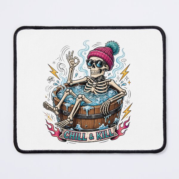 Item preview, Chill & Kill Skeleton Cold Plunge Funny Ice Bath designed and sold by Neurospicy Trolls.