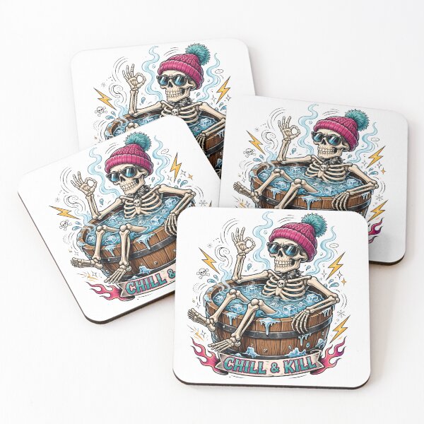 Item preview, Chill & Kill Skeleton Cold Plunge Funny Ice Bath designed and sold by Neurospicy Trolls.
