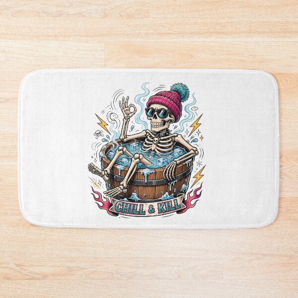 Item preview, Chill & Kill Skeleton Cold Plunge Funny Ice Bath designed and sold by Neurospicy Trolls.