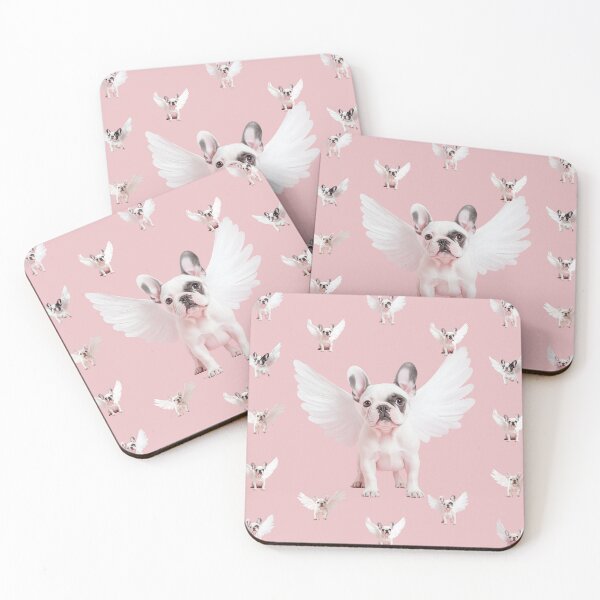 Item preview, Seamless Pattern with Flying French Bulldog on a Pale Pink Background. designed and sold by Soft Oddity.