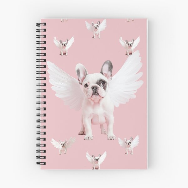 Item preview, Seamless Pattern with Flying French Bulldog on a Pale Pink Background. designed and sold by Soft Oddity.