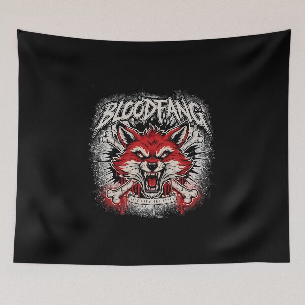 Item preview, Bloodfang Snarling Red Fox Crossbones Deathcore Graphic designed and sold by Enea Kelo.