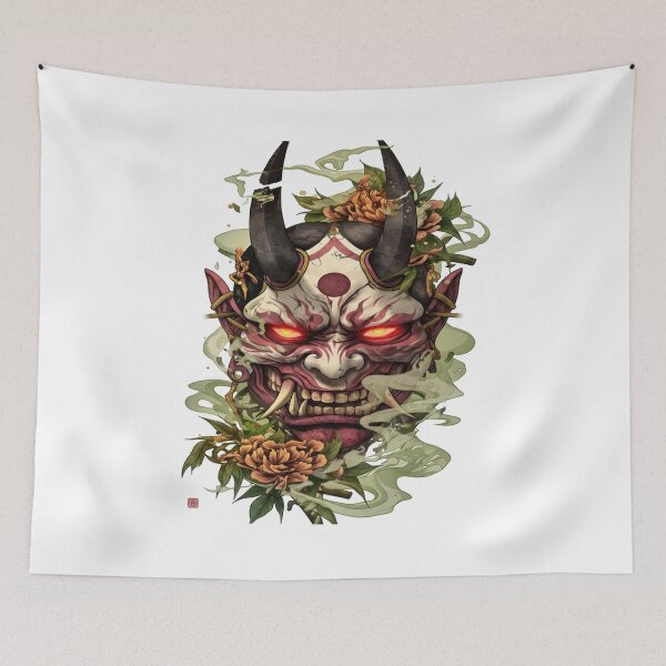 Item preview, Floral Oni with Emerald Spirit Smoke designed and sold by SquareSign.