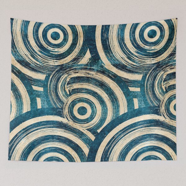 Item preview, Beige and Teal Concentric Circle Design designed and sold by Piotrek0001.