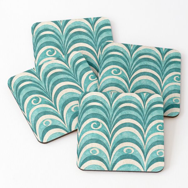 Item preview, Stylized Scalloped Teal Wave Pattern designed and sold by Piotrek0001.