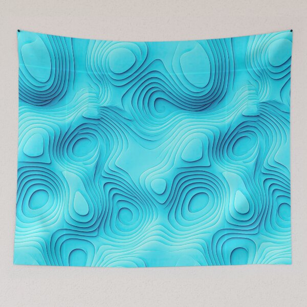 Item preview, 3D Cyan Topographic Layered Abstract designed and sold by Piotrek0001.