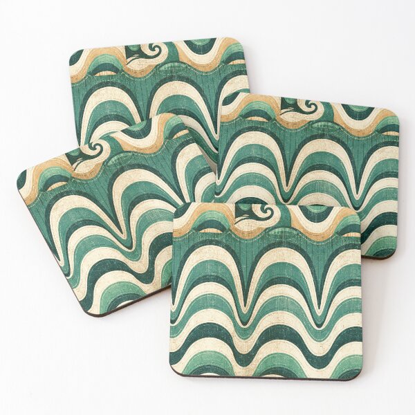 Item preview, Textured Green and Tan Wavy Pattern designed and sold by Piotrek0001.