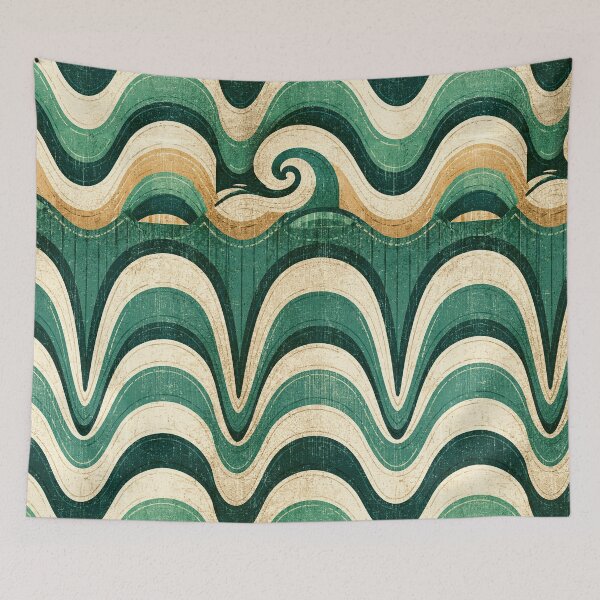 Item preview, Textured Green and Tan Wavy Pattern designed and sold by Piotrek0001.