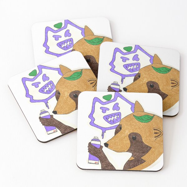 Item preview, Tanuki Making Graffiti  designed and sold by Bountiful Creatures.