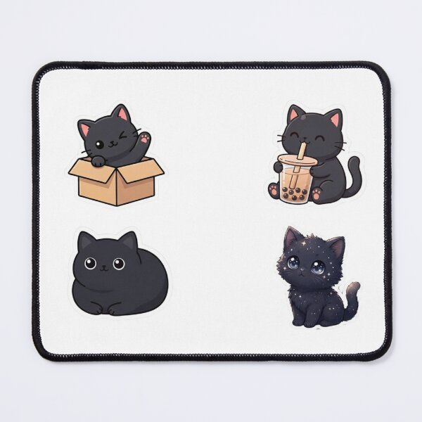 Item preview, Cute Kawaii Black Cat Drinking Boba Tea Bubble Tea Sticker designed and sold by MOELYA.