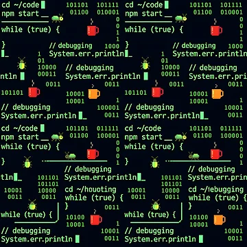 Artwork thumbnail, Cyberpunk Binary Terminal Code Seamless Pattern by ThirdShiftLab